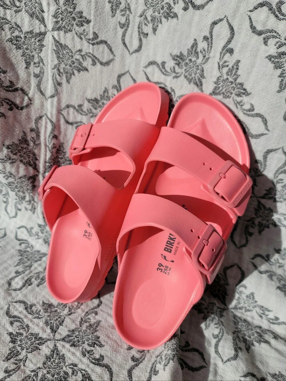 Birkenstock Women's Pink EVA Two-Strap Slide Sandals (size 39)